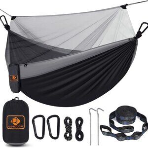 Camping Hammock with Net,Travel Portable Lightweight Hammocks with Tree Straps a